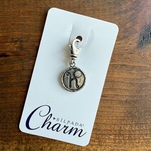 NWT Silpada Sterling Silver Letter H Initial Charm